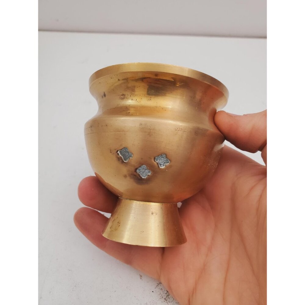 Vintage Brass Stick/Cone Incense Burner small burner with lid, made in india - Picture 8 of 10